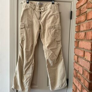 Express Precision Fit Beige Corduroy Cargo Pants size 12